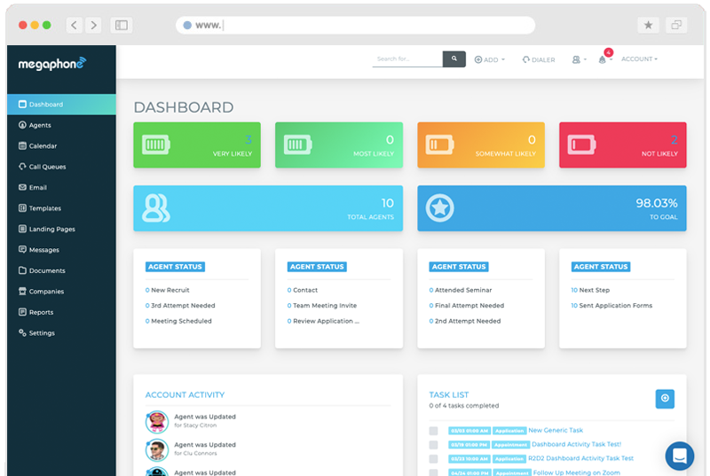 Megaphone Dashboard